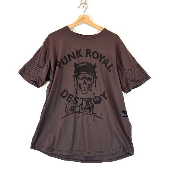 Punk Royal Men All-Over Graphic T-Shirt Size Large Crew Neck Short Sleeve Grunge - Picture 1 of 6